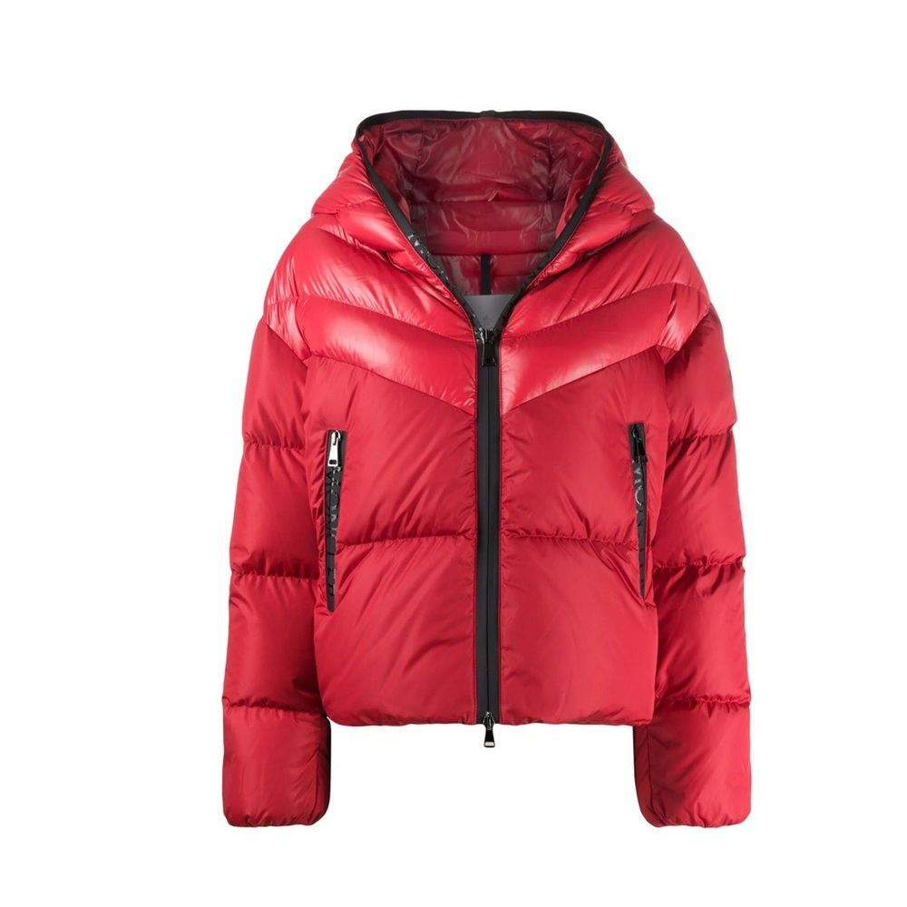 Moncler Vibrant Red Hooded Puffer Jacket
